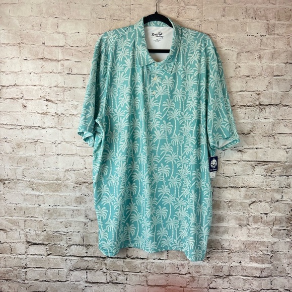 NWT Reyn Spooner 3XL Limited Issue Loulu Trail Performance Polo Shirt Nile Blue - Picture 2 of 6